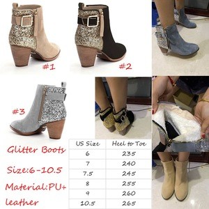 Wholesale Fashionable Women High Heel Glitter Boots