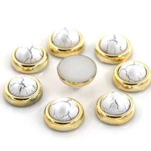Wholesale Gold Rim Half Round ABS Plastic Pearl Beads For Machine Attaching