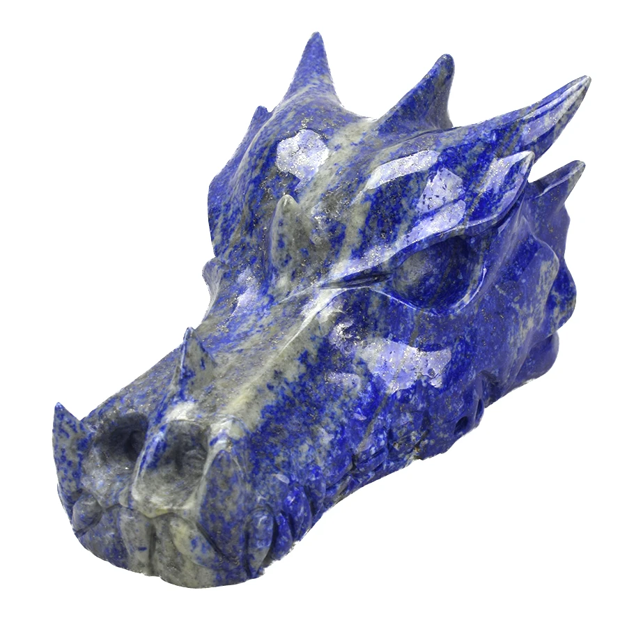 Wholesale hand Carved Crystal Lapis Lazuli Dragon Skull for decoration