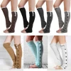 Wholesale knee high socks 100% cotton lace cuff knit leg warmers