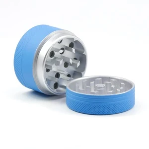 Wholesale Mini 3 part Diameter 40MM Aluminum Alloy Yellow Blue Pink Silicone Herb Grinder