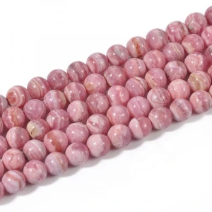 Wholesale Natural Gem Stone 6mm 8mm  Peru Red Rhodochrosite Round Beads