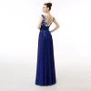 Wholesale Plus Size Chiffon Beading Long Cheap Navy Blue Bridesmaid Dress