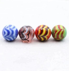Wholesale Round Feather Design 16mm Ball Toy Glass Marbles for Mosaic tile decorations