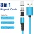 Wik-YT DDP 3 in 1 Meshbraided 360 Phone 3in1 Magnetic Charging Type C Micro Cord Cable USB 1m 2m 10ft