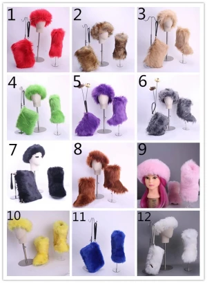 winter womans ladies faux fur snow boots and matching bag fur hand bands n boots set all colors