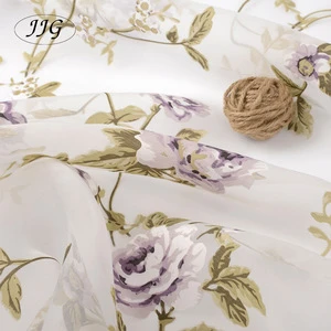 Women garment dress customized flower polyester viscose burn out printed fabric