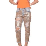 Women Sequin Jeans Wholesale Plain Skinny Denim Jeans Women Jeans 0922A