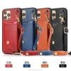 Women Style Leather Crossbody Purse Mobile Phone Case with Strap for iPhone 12 11 Pro Max color leather  case for iphone  xsmax