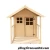 Import Wooden Cubby House for Kids Wood Playhouse with Rock Climbing Wall and Slide from China