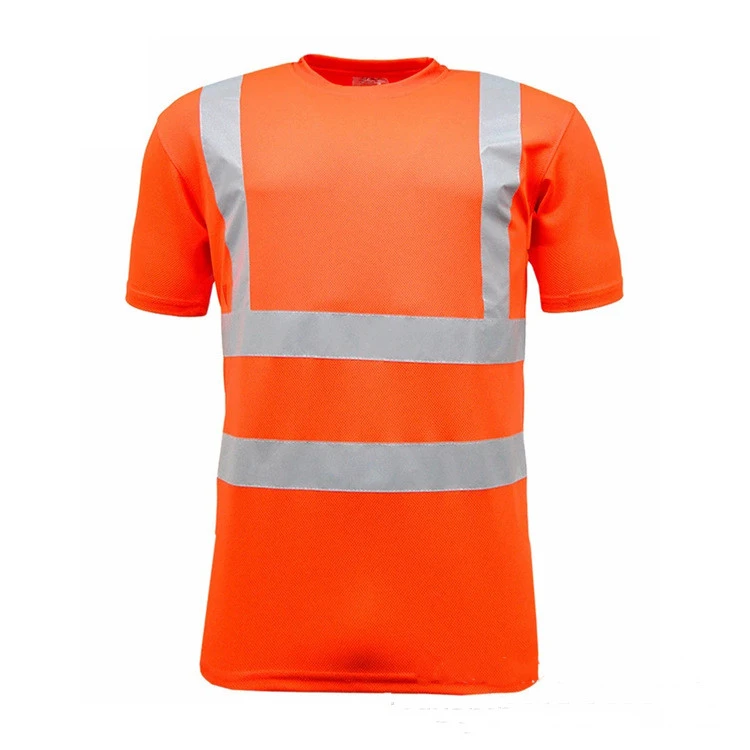 Work safety clothing reflective print oversize short sleeve man t shirts