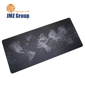 World Map Extended Gaming Black Mouse Pad Large Size 900x400mm Office Desk Pad Mat with Stitched Edges for PC Laptop Computer