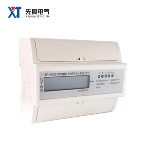 XTM1250SA-U Three Phase 7P 4 Wires Energy Meter 68*88*125mm LCD Display Pulse Port Rail Mounted Installation Factory Direct Sale