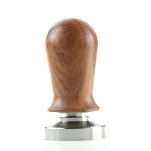 YE400 Wood Handle 304 Stainless Steel Flat Base 58mm 30lbs Calibrated Coffee Tampers With Spring Loaded Coffee Tamper