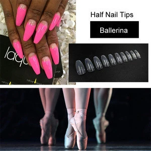 Yimart 500pcs ABS Half Cover Ballet Nails Artificial Fingernails Coffin Nail Tips
