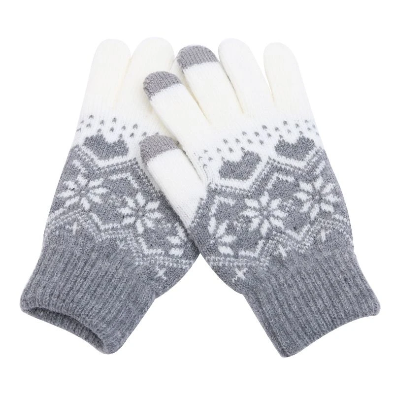 Youki 2020 Winter Magic Gloves Jacquard Touch Screen Women Men Warm Stretch Knitted Wool Mittens Gloves