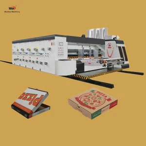 ZH-YSF-D 2 Colors Carton Box Making Flexo Printing Slotting Die Cutting Machine For Pizza Box