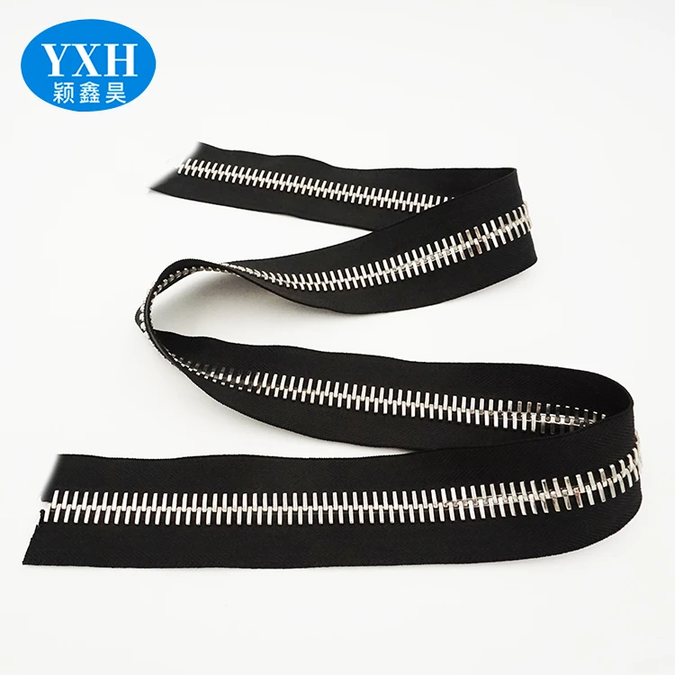 Zipper factory wholesale #8 silver white metal zipper long chain high-end luggage shoes zip