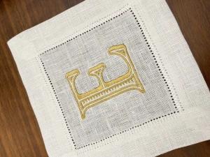 Hemstitched Costom %100 Linen Coctail Napkin
