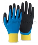 15G polyester shell latex sandy double coated gloves (fully/palm)