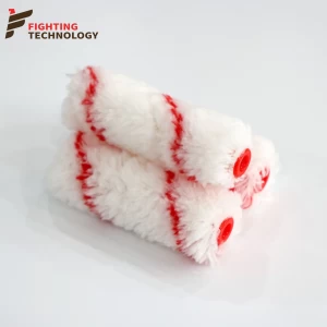 Red Stripe on White Customizable Polyester Fabric Mini Paint Roller
