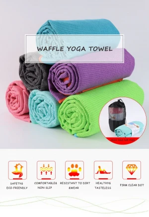 Waffle Quick Dry Custom Manufacture yoga towel with corner pocket