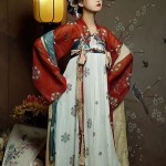 Tang Cheng adult chest-length underskirt court style embroidered Hanfu double cloak four-piece set