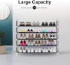 5 Tiers Shoe Rack Organizer 25 Pairs,Stackable Shoes Storage Shelves Metal for Closet with Spare Parts DIY Assemble