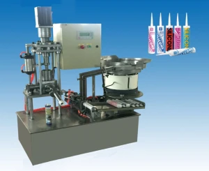 Qwf-300 semi-automatic glass glue filling and capping machine