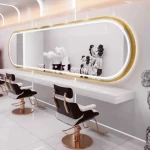 2025 Dingju Hot Selling Luxury Adjustable Led Wall Barber Mirror Horizontally Mirror