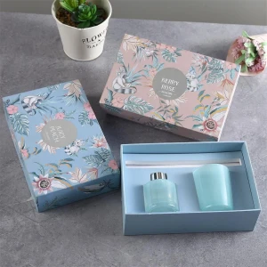 Eco-Friendly Paper Custom Luxury Double Tray Perfume Packaging Paper Box And Pouch With Logo