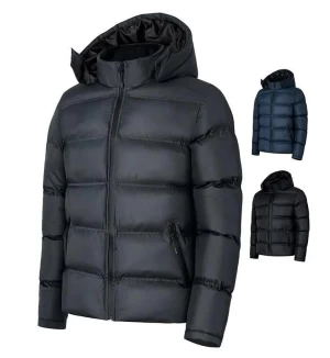 OEM Custom Design Hooded Heated Jacket Puff Padded Coat Men's Bubble Winter Custom Men Puffer Jacket