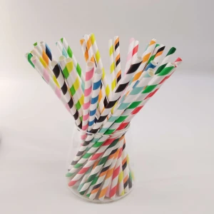 Color Striped Paper Straws