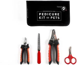 Pet Care Pedicure Kit For Dog, Cat, Bird. 2 Millers Forge Nail Clippers, Scissor Clipper and File. Compact Travel Case.