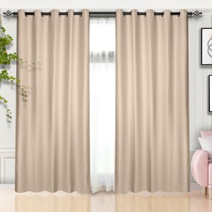 100% Blackout Elegant Textured Jacquard Curtains  with Thermal Insulated, Noise and Light Reducing