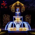 Customized Outdoor Waterproof Street Decoration 3D LED Fountain Motif Light