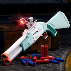 New Double Barrel Rifle Shell Throwing Soft Bullet Gun Outdoor Shooting Game for Boys gel gun