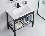 Classic All White Bathroom Cabinet Sink