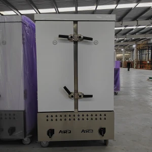 24 (Vertical Type)Trays High-Quality Stainless Steel Gas Rice Steamer Cabinet LNG - Flat Door Design