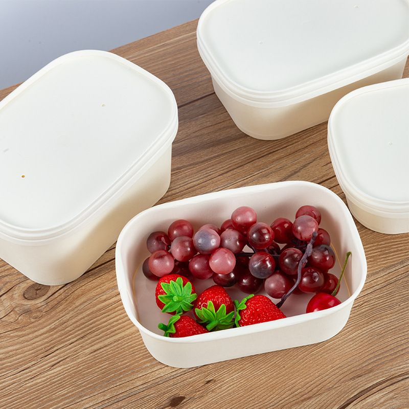 Buy Disposable Kraft Paper Square Rectangular Box Takeaway Lunch Fast ...