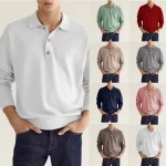 Hot Selling Polyester Spandex Long Sleeved Men's Polo Shirt With Dry And Comfortable Casual For Classic Business Outfit