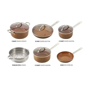 10 Piece Copper Cookware Set with Lids