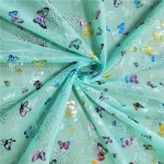 100% polyester Mesh Fabric colorful Gold Printed for children's  wear,performance wear,Christmas decoration