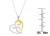 Import 10k Yellow plated and two-toned Sterling Silver Heart Pendant Necklace from USA