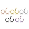 10Pcs/Set Stainless Steel Twist Hinged Clicker Nose Ring Hoop Ear Ring Eyebrow Lip Rings Fashion Body Piercing Jewelry 8mm/10mm