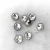 Import 11.3mm diamond sharp shape rhinestone buttons with metal setting from China