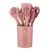 11PCS kitchen cooking  utensil set japanese silicone kitchenware set with wooden handle
