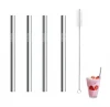 12 * 215 mm Stainless Steel straw  Reusable Drinking Straw  Stainless Steel bubble tea straw wholesale custom LOGO