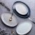 Import 12 inch colored handmade hotel antique ceramic oval fish dish food serve blue plate serving plates catering serving dishes from China