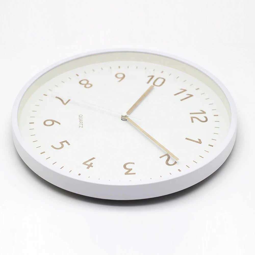 12 Inch White Clean and Simple Home Goods Wall Clocks Plastic Wall Clock